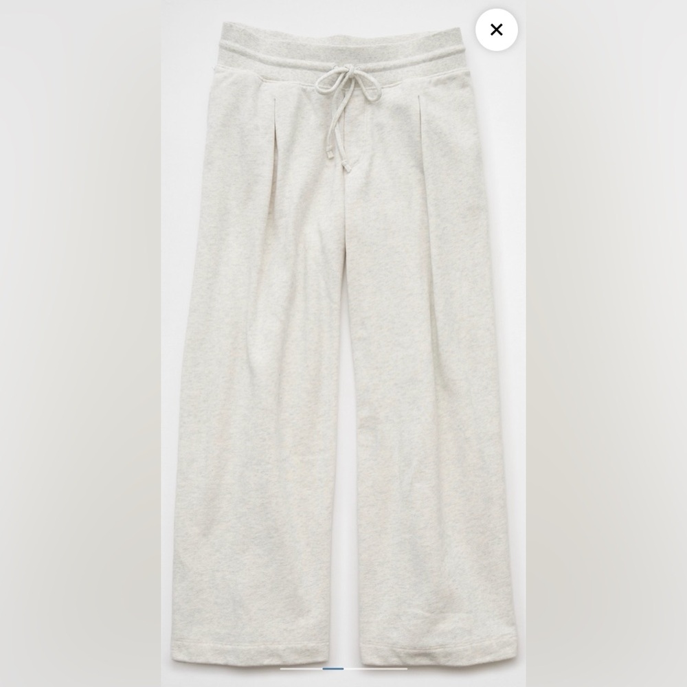 American Eagle - Fleece Wide-Leg Sweatpant Trouser - Small (Med ok) - SOLD OUT - Picture 3 of 7